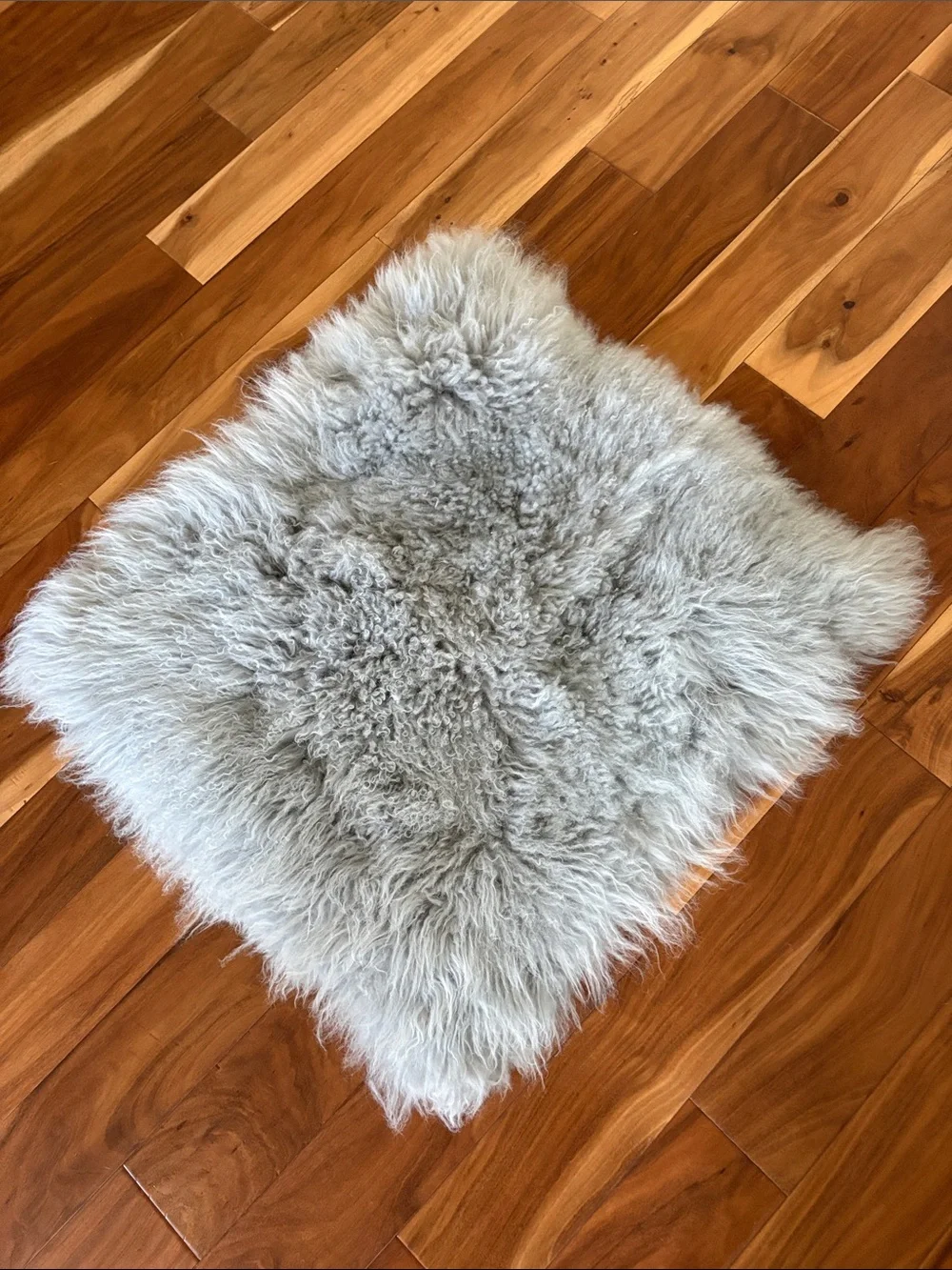 Icelandic Sheepskin Long-Pile 28” Accent Pillow – Soft Gray